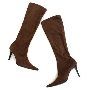 BP. Brown Suede Pointed Toe Knee High Boots